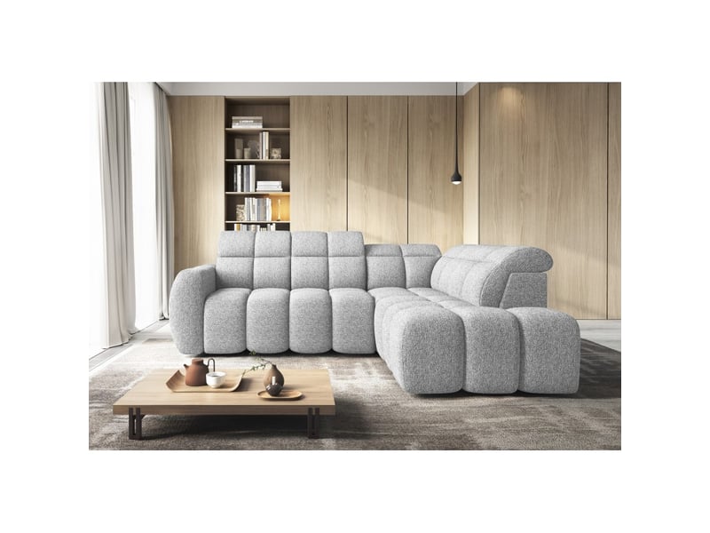 Canapé d'angle électrique ronda 4 places gris clair – angle droit - Conforama E