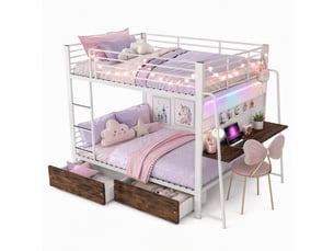 Lit superposé 140x200 cm <strong>OKMYHOME</strong> <strong></strong> coloris bicolore