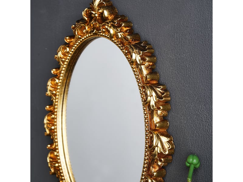  Miroir mural classique en résine – miroir en relief de style européen – décoration bohème pour salon ou bureau – 27 x 20 cm  - Conforama D