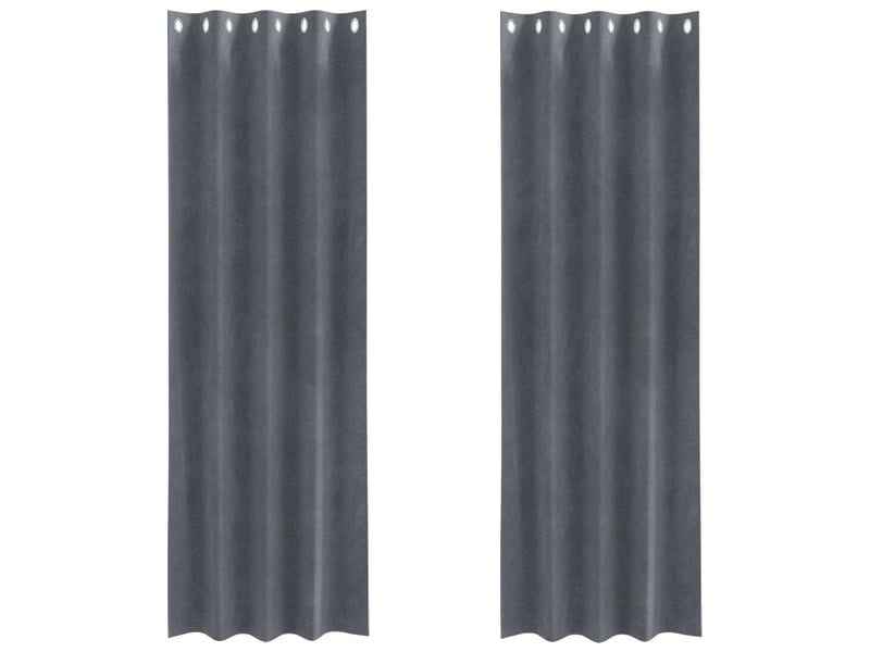  Lot de 2 rideaux, rideaux de fenêtre gris clair 140 x 245 cm velours cf44052  - Conforama A