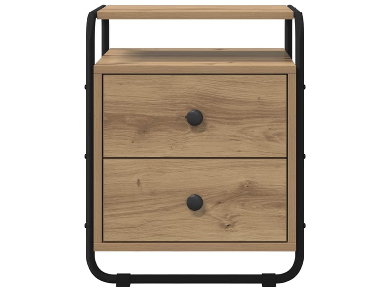 Table de chevet - cabinet de chevet - table de nuit 2 pc chêne artisanal bois d'ingénierie - Conforama D