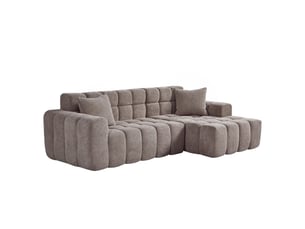 Canapé d'angle droit fixe <strong>MODENUIT </strong> <strong></strong> 3 places Tissu café