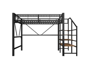 Lit mezzanine 140x200 cm <strong>ZOVIRA</strong>  <strong></strong> coloris noir