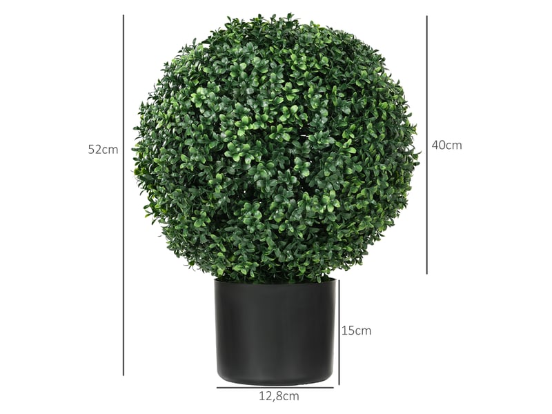  Plante artificielle de buis, sphérique, 52 x 40 cm, verte  - Conforama E