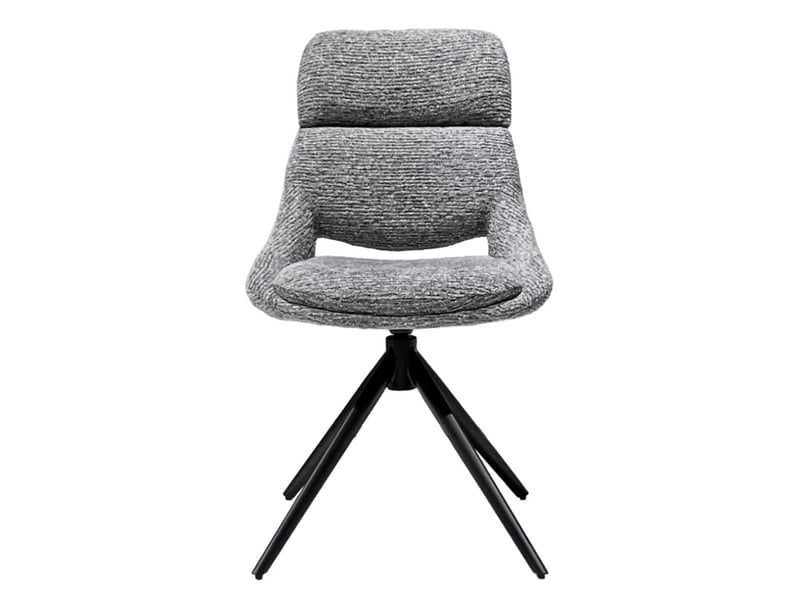  Lot 2 chaises de repas pivotantes 360° tissu gris pieds métal – maple  - Conforama C