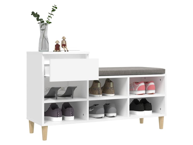  Meuble à chaussure | armoire à chaussures blanc 102x36x60 cm bois d'ingénierie shl1435  - Conforama E