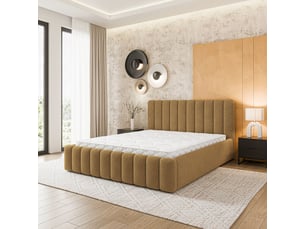 Lit coffre 120x200cm <strong>MASSENO</strong> <strong></strong> coloris bois clair