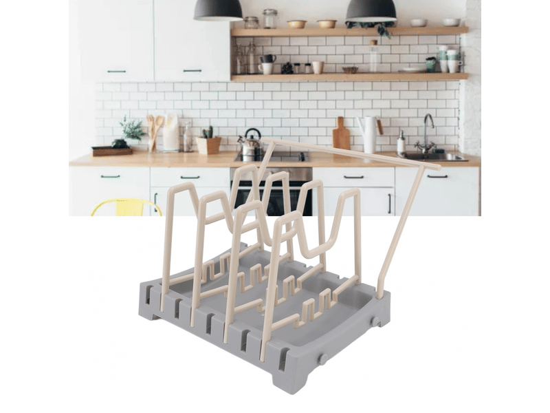 Support pour couvercle de casserole en polypropylène, gain de place, base stable et antidérapante, large application, organiseur de planche à découper - Conforama C