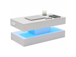 Table basse rectangulaire coloris blanc <strong>BEAUNIV</strong> <strong></strong> - 50 cmx100 cm