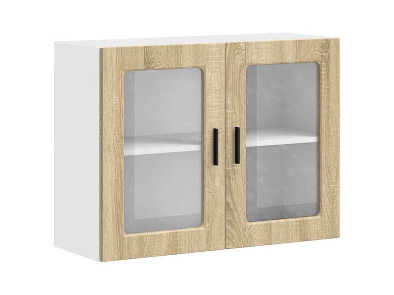  Armoire murale de cuisine et porte en verre porto chêne sonoma shl6196  - Conforama A