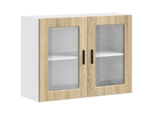 Armoire murale de cuisine et porte en verre porto chêne sonoma shl6196