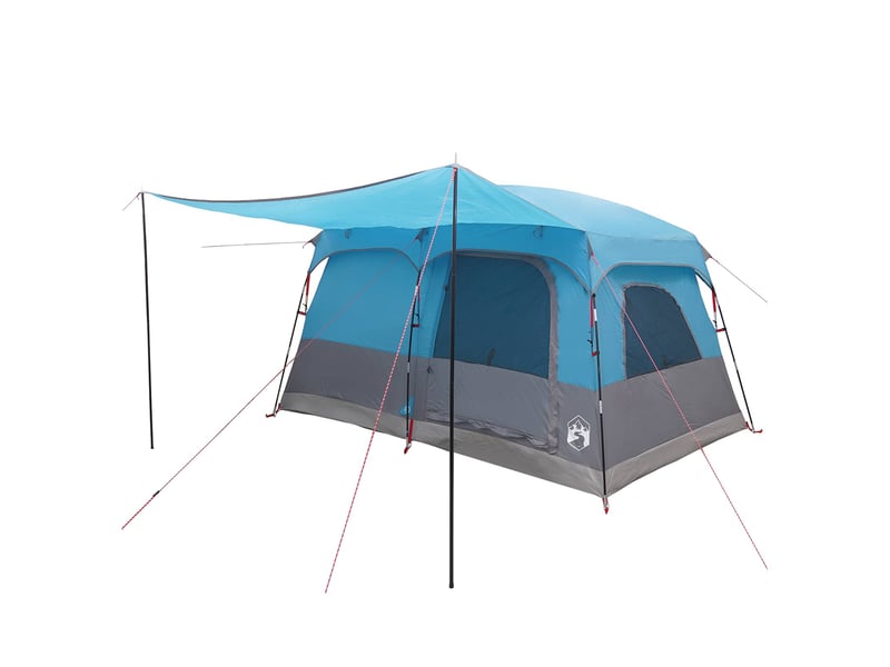 Tente de camping, tente familiale 6 personne bleu polyester - Conforama C