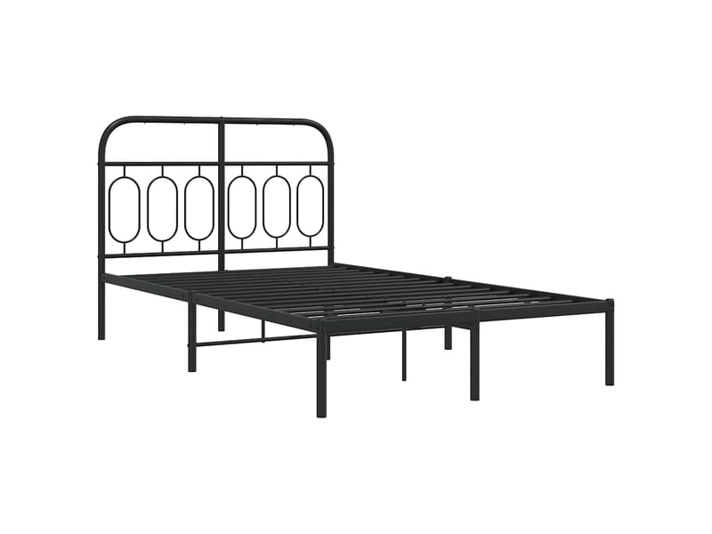  Lit double- lit adulte -  cadre de lit métal sans matelas avec tête de lit noir 120x200cm  - Conforama B