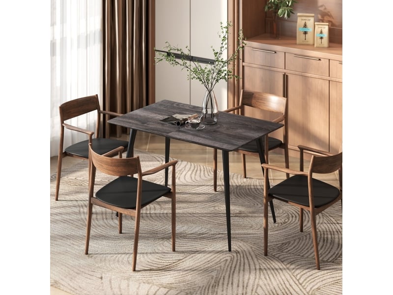 Table extensible pour 6 à 8 personnes avec rallonge dissimulée et pieds en acier pour salle à manger - Conforama C