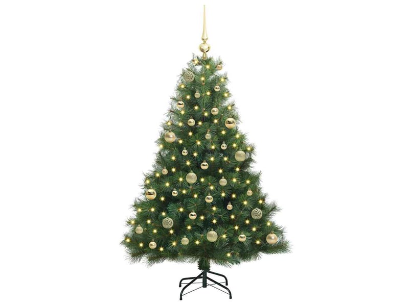  Sapin de noël artificiel, arbre de noël avec 150 led vert 150 cm pe et pvc shl7628  - Conforama C