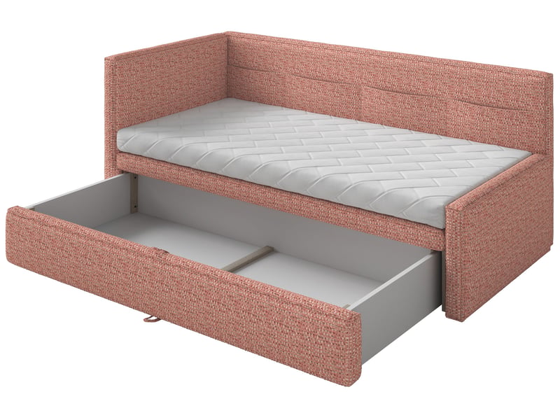 Selsey nesmi - lit rembourré - 90x200 cm - tissu tressé rose Nesmi - Conforama E