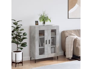 Buffet - bahut - meuble de rangement gris béton 69,5x34x90 cm bois d'ingénierie