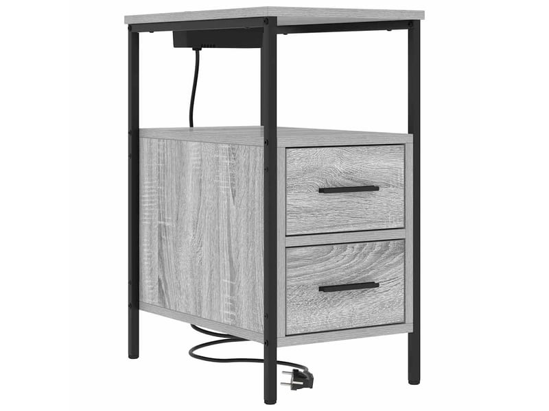 Table de chevet avec tiroir 2 pièces gris sonoma 30 x 48 x 61 cm - Conforama E