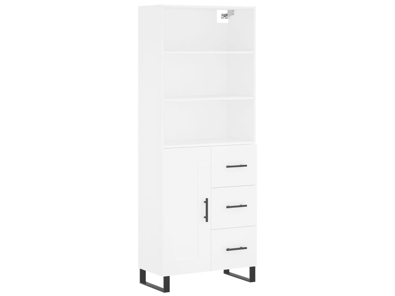  Buffet haut - bahut - meuble de rangement blanc 69,5x34x180 cm bois d'ingénierie  - Conforama A
