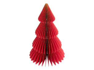 Sapin de noël décoratif en papier rouge h. 30 cm