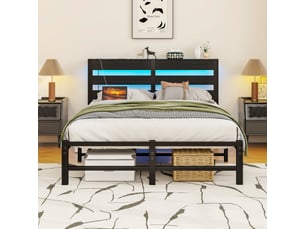 Lit avec rangement 120x200cm HNCBB   coloris noir