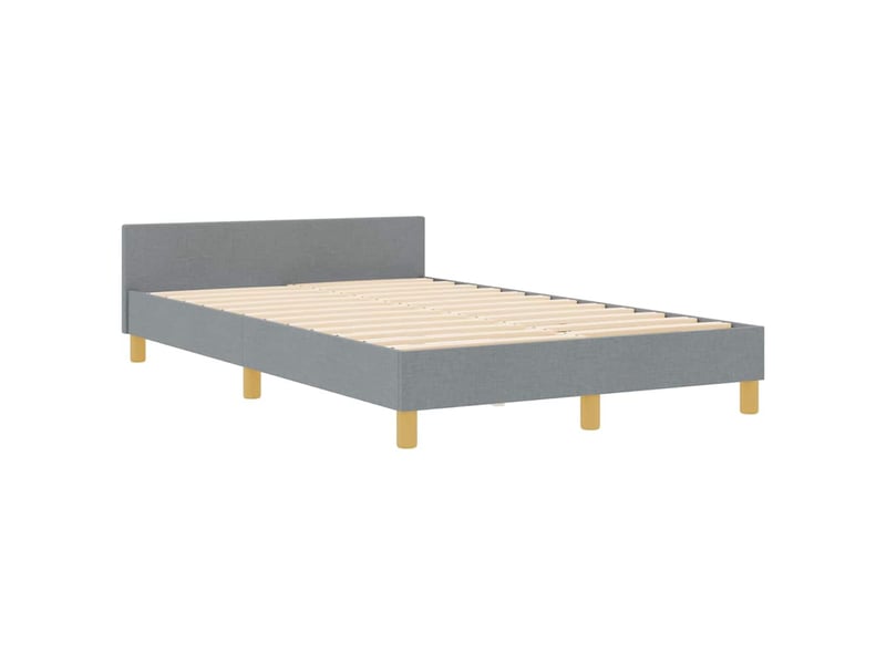 Lit double- lit adulte - cadre de lit avec tête de lit gris clair 120 x 190 cm tissu - Conforama C