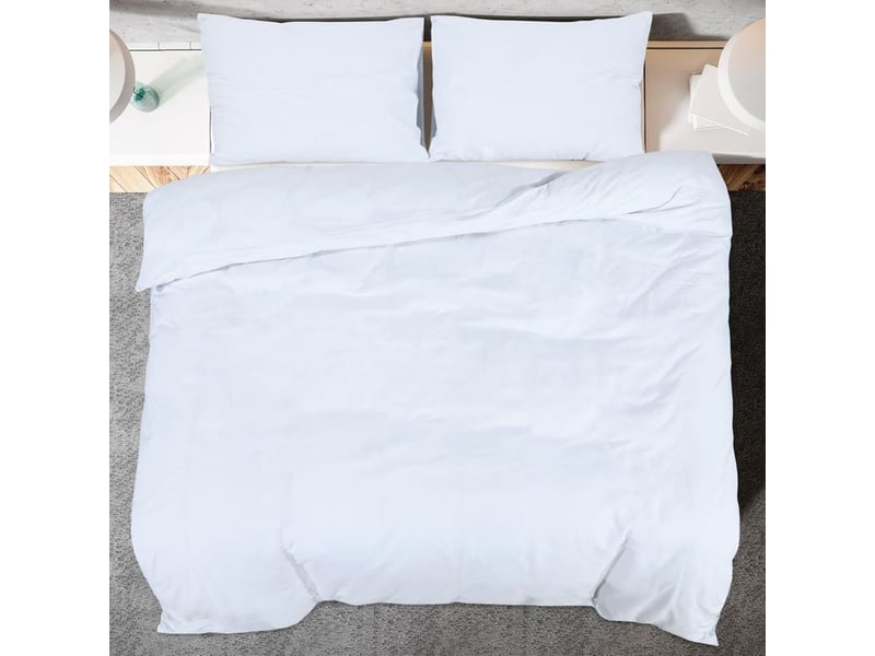  Ensemble de housse de couette blanc 260x240 cm microfibre cfw26065  - Conforama D