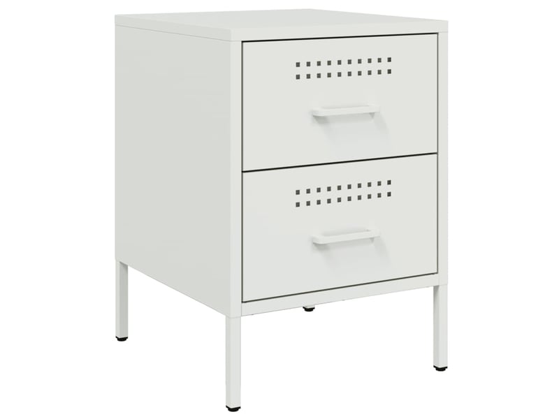 Table de chevet - cabinet de chevet - table de nuit blanc 36x39x50,5 cm acier  - Conforama A