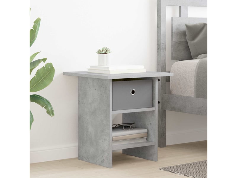 Table de chevet avec tiroir 2 pièces gris béton 41 x 40 x 45 cm - Conforama D