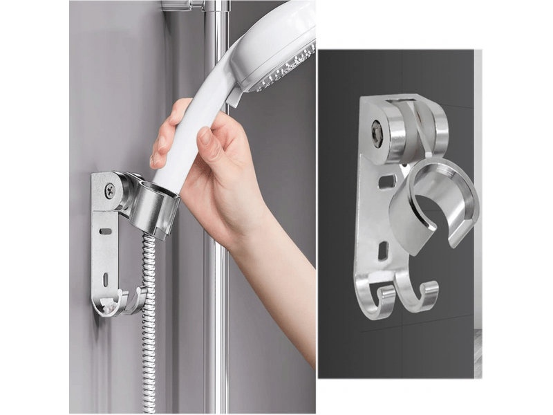  Réglable shower head holders,support mural pour pommeau de douche,avec crochets de suspension,perçage,imperméable  - Conforama C