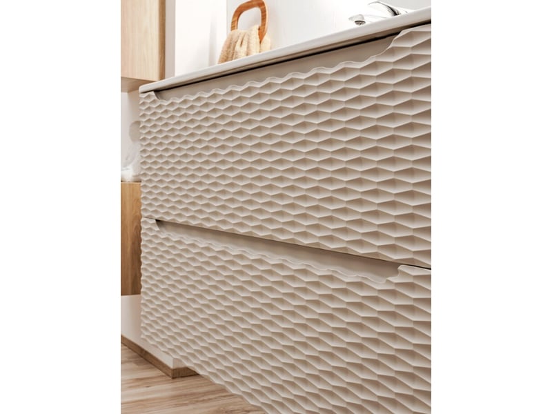 Meuble sous vasque yoka – beige et chêne clair 90 cm - Conforama D