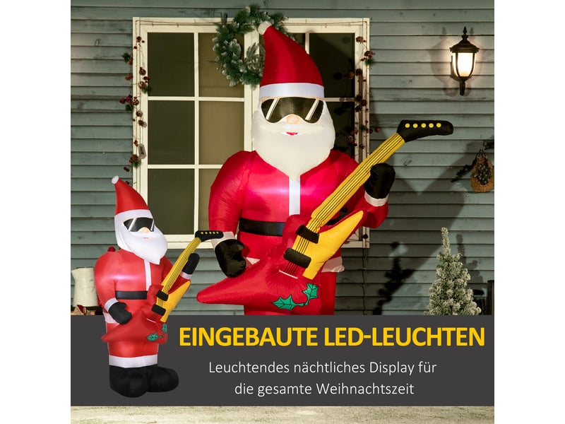  Père noël gonflable lumineux led avec souffleur rouge et blanc 140 x 75 x 215 cm  - Conforama D