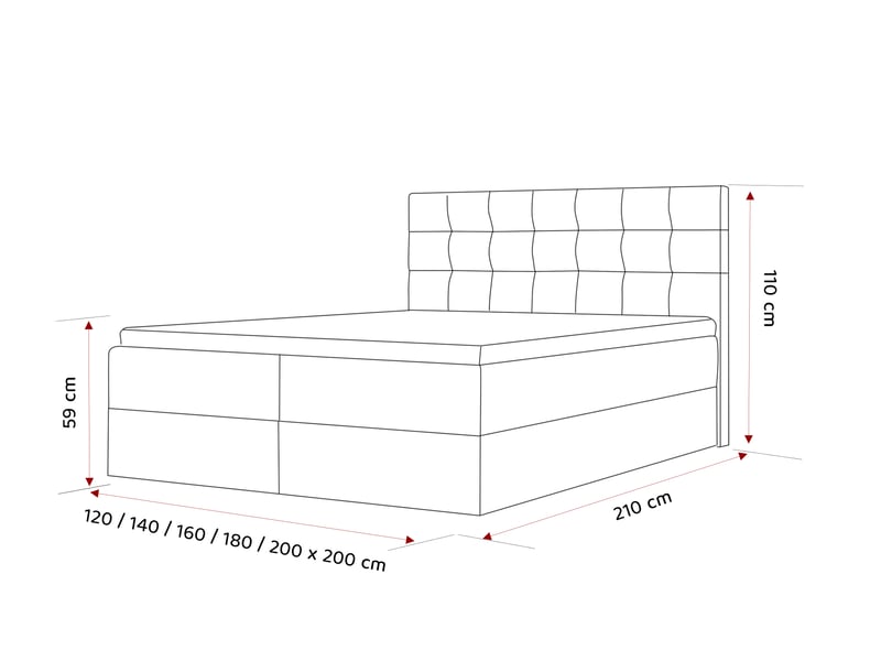 Lit adulte grand - 180x200 cm - matelas ressorts + surmatelas - coffre de rangement - éco-cuir résistant gris GRAND - Conforama E