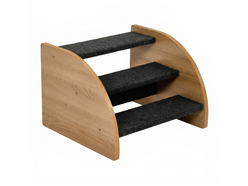  Escalier 3 marches pour félins 42x39x30 cm – gris – accès antidérapant au lit, canapé ou fenêtre facile  - Conforama A