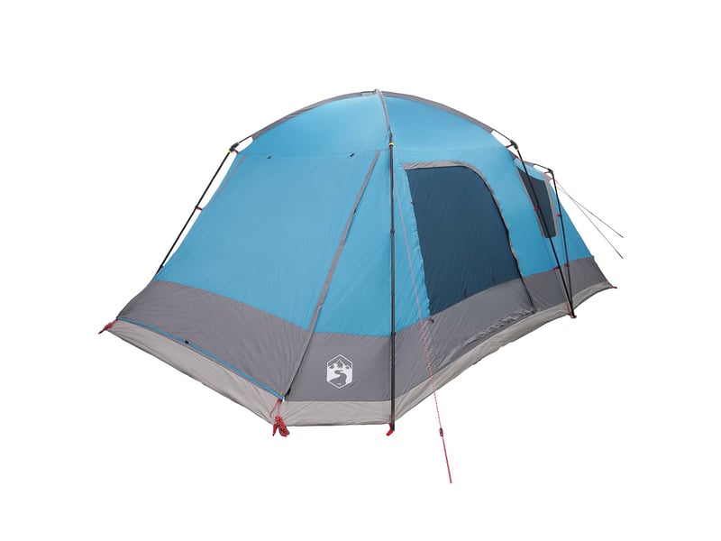 Tente de camping, tente cabane 12 personne bleu polyester et acier - Conforama C