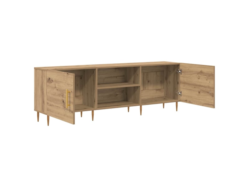  Meuble tv - banc tv - meuble de rangement 150 x 30 x 50 cm chêne artisanal bois d'ingénierie  - Conforama E