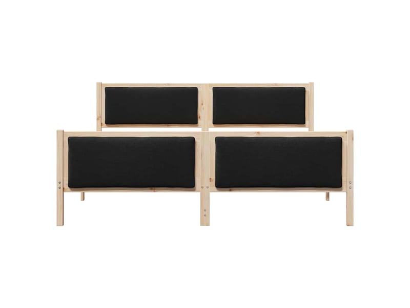  Lit double- lit adulte -  cadre de lit avec tête de lit noir 200 x 200 cm tissu  - Conforama D