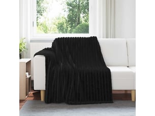 Plaid canapé noir 200x150 cm 0.8 kg polaire