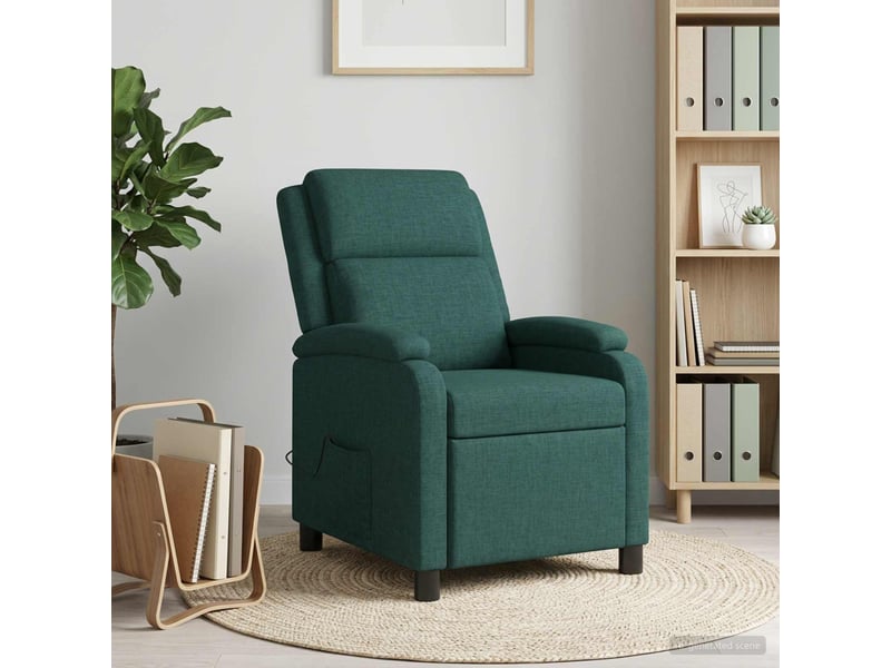  Vidaxl fauteuil de massage inclinable vert foncé tissu  - Conforama B