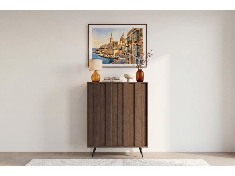  Cenote - commode 93.5 cm mélaminé chêne foncé  - Conforama D