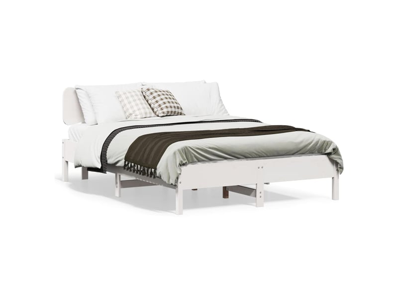  Cadre de lit sans matelas blanc 120x190 cm bois de pin massif  - Conforama B