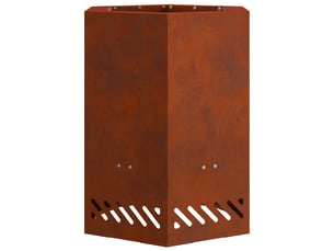 Brasero exterieur, foyer sans fumée rouillé 38x38x51 cm acier patiné shl3636