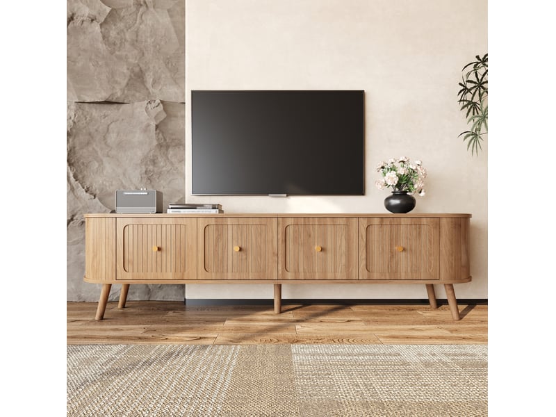  Meuble tv 180 cm à 4 portes abattantes avec rangement evryae  - Conforama D