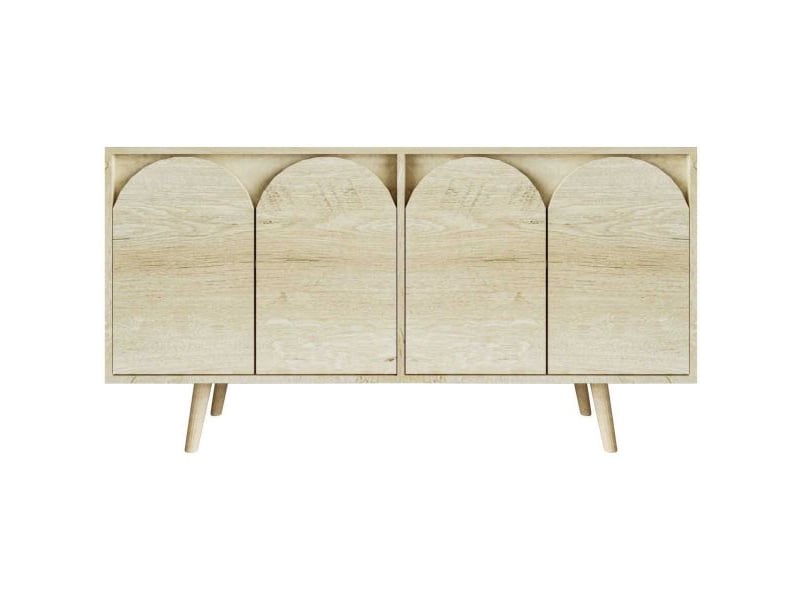  Buffet 4 portes en aggloméré venezia chêne  - Conforama D