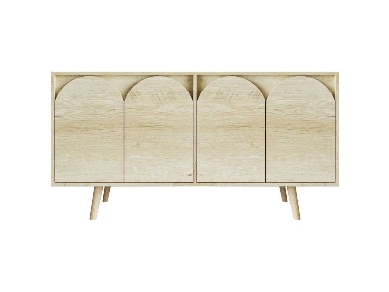  Buffet 4 portes en aggloméré venezia chêne  - Conforama D