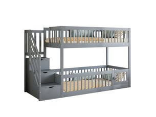 Lit superposé 90x200 cm <strong>OKWISH</strong>  <strong></strong> coloris gris