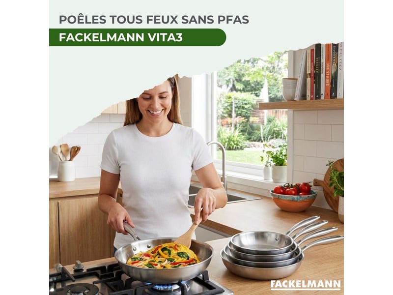 2 poêles 20 cm et 24 cm inox 1810 triply fackelmann vita3 9238650B88 - Conforama B