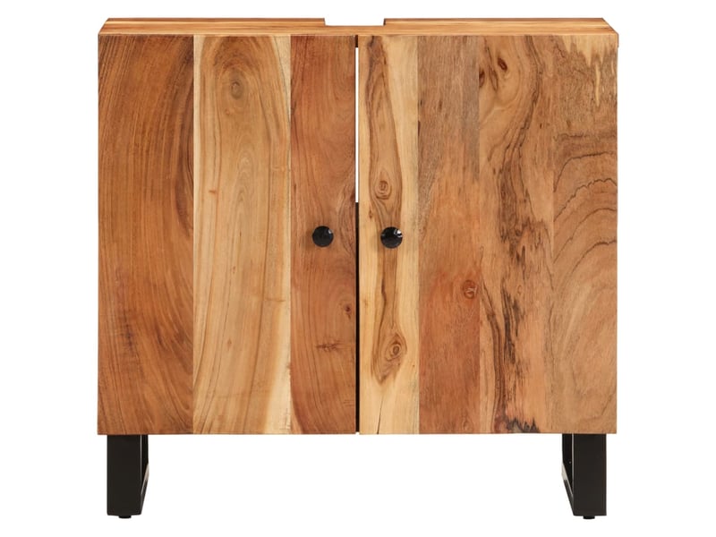  Meuble sous évier, armoire salle de bain 62x33x58 cm bois d'acacia et d'ingénierie cf65487  - Conforama D