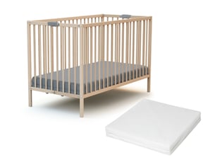Lit bébé 60x120 cm WEBABY coloris bois clair