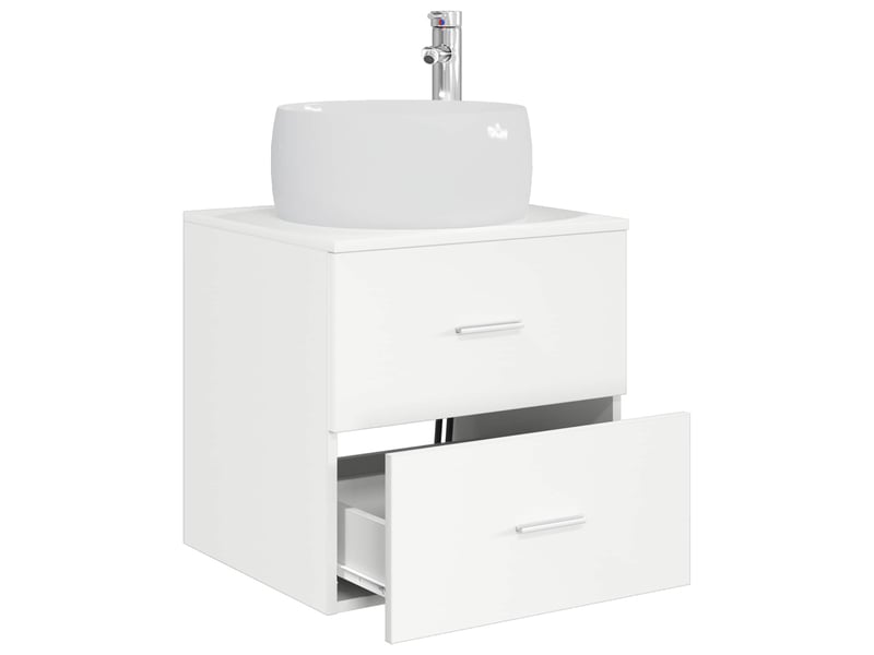  Vanité de lavabo mural, meuble de rangement blanc 49.5x44.5x66 cm shl6445  - Conforama C
